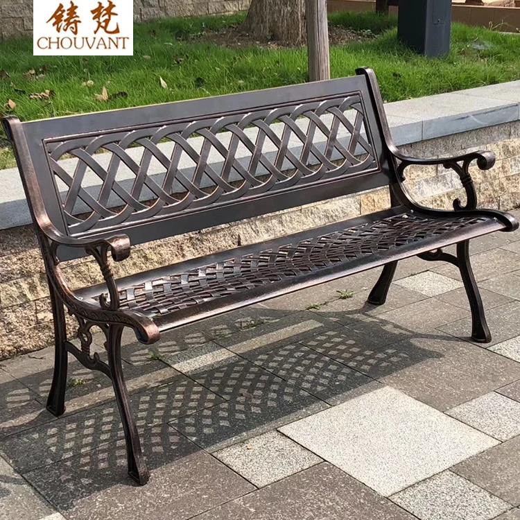 Other Outdoor Furniture Steel legs 2 Aluminum Seaters Diagonal Plaid Park Bench