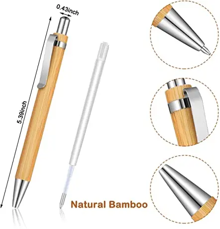 ANI Customized Logo Bamboo Wood Recycle Ballpoint Pens