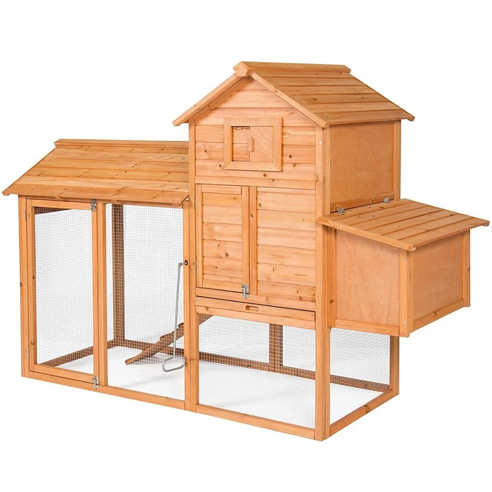Backyard Easy Clean Chinese Solid Wood Hen Chicken Cage Coops with Nest Box