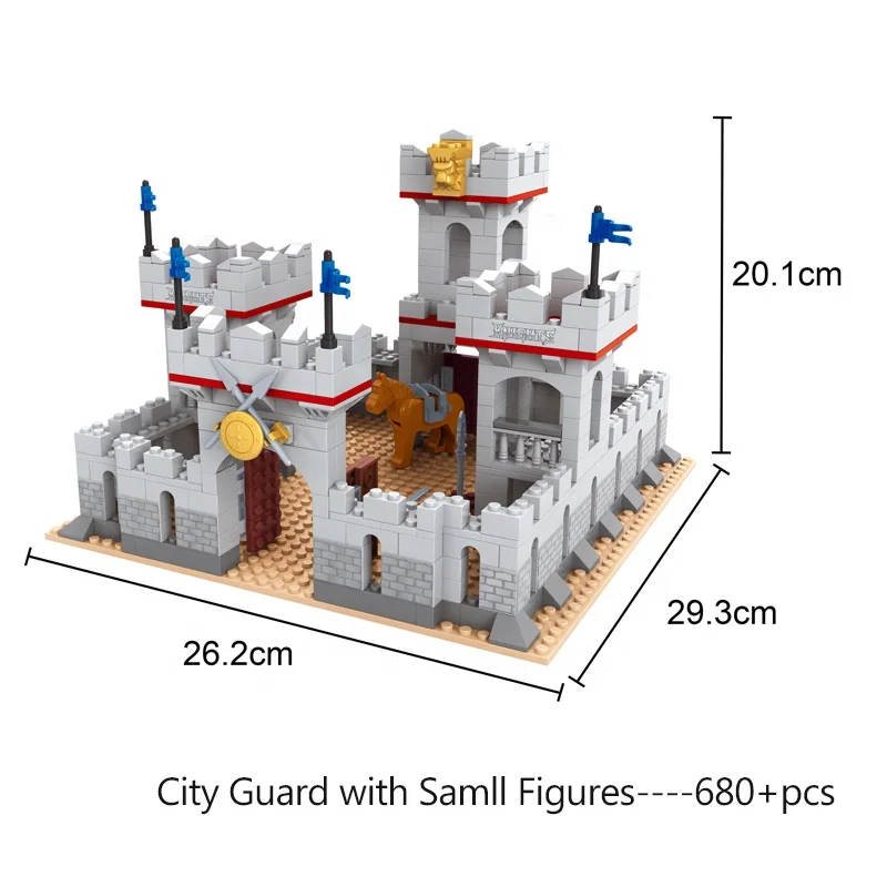 Creative Model Medieval Castle&Chessboard Building Blocks Sets  With Figures 1000+pcs Bricks DIY Assembly Building Games For 6+