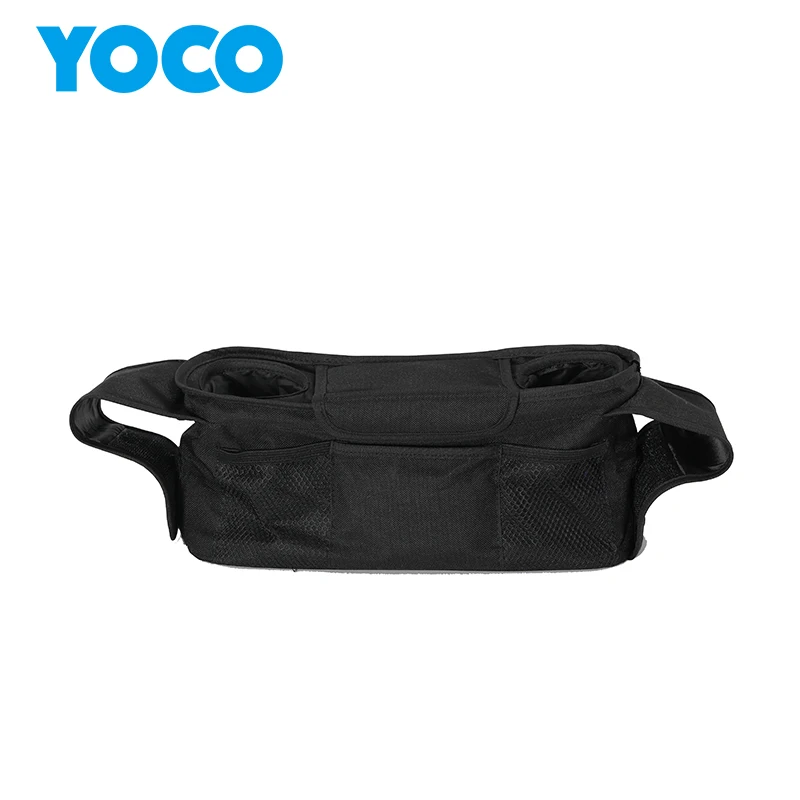 Factory Design Wholesale diaper storage pouch universal stroller organizer with insulated cup holders