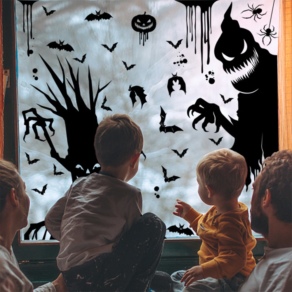 Halloween Decorations Window Clings, Window Posters Double-Sided Window Decals Halloween Party Decorations