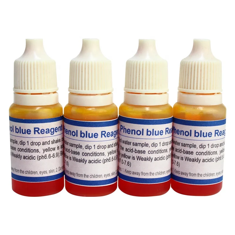 
Phenolic / Phenol Blue reagent test drops to test the water quality. 