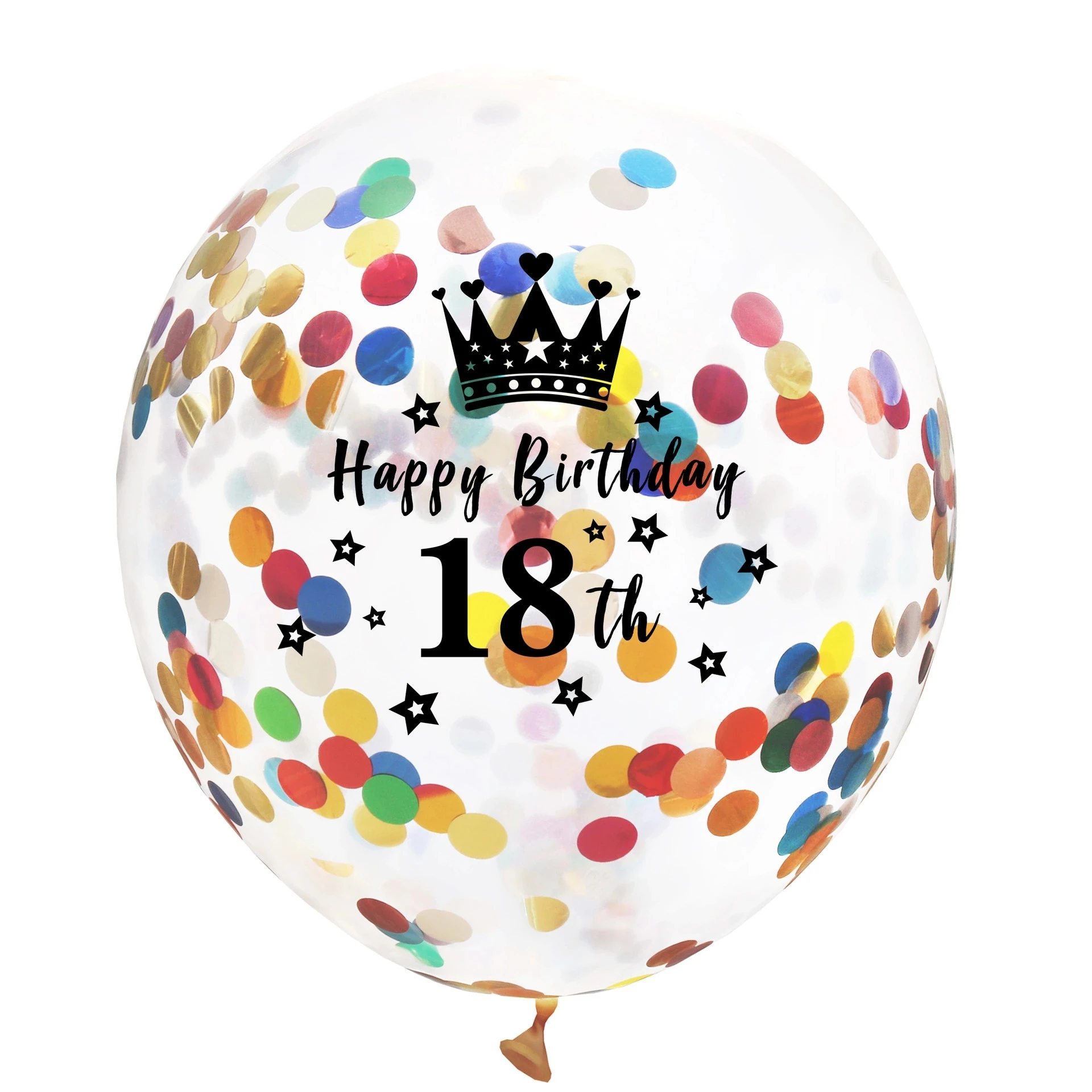 
Factory wholesale 12inch latex Confetti Ballon with 21th 30th 50th happy birthday crown for birthday party 