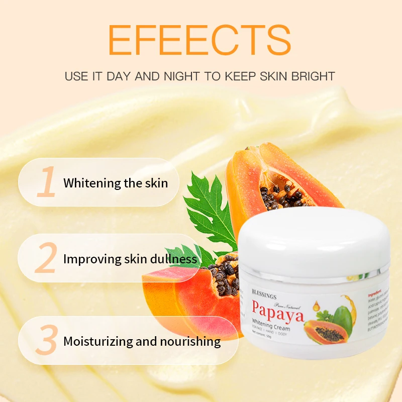 Face papaya Cream Skin Whitening Lightening pawpaw Cream Female Night Cream