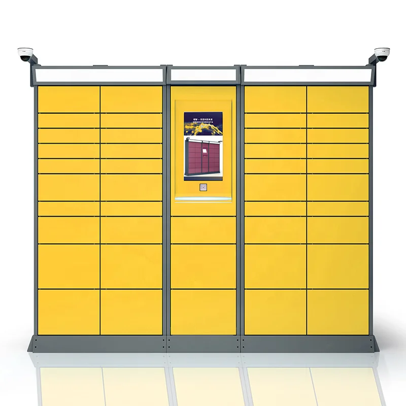HomTR stainless steel metal locker cabinet qr code phone charging package gym magnetic locker