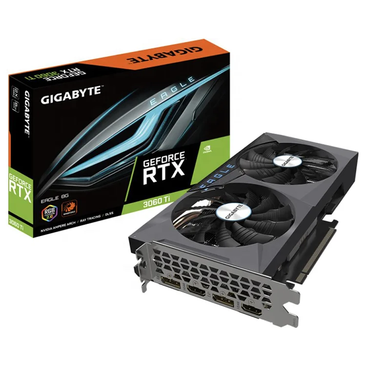 Видеокарта GPU RTX 3060 Ti EAGLE 8 ГБ, Видеокарта GIGABYTE NVIDIA GeForce 3060 для игр MSI 3070 3080 3090