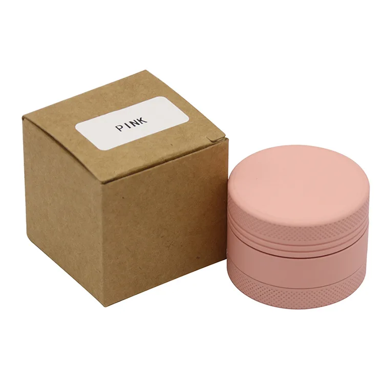 2021 новый алюминиевый 40 мм Диаметр три слоя резиновая краска металлическая сигарета точильщик табака оптовая продажа точильщиков набор для курения