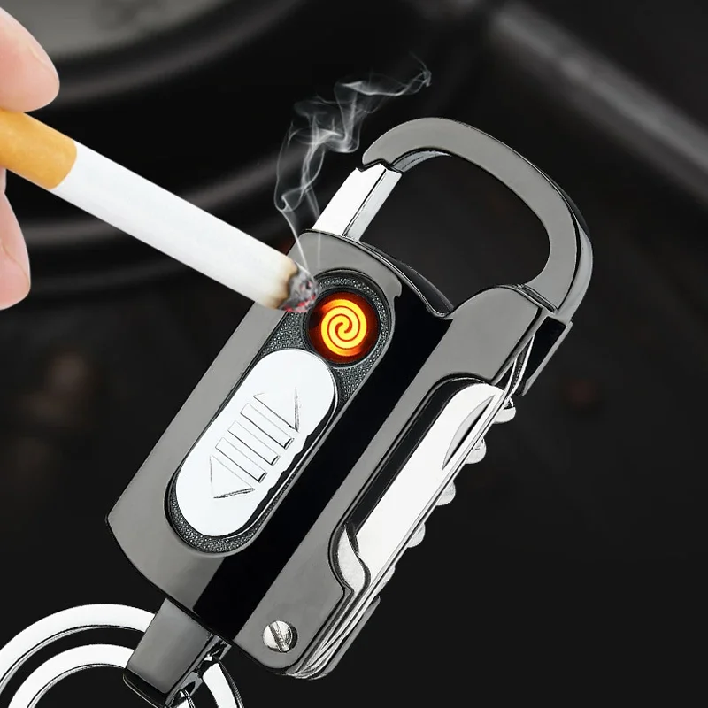 10 в 1 многофункциональный брелок Зажигалка открывалка для винных бутылок usb перезаряжаемый