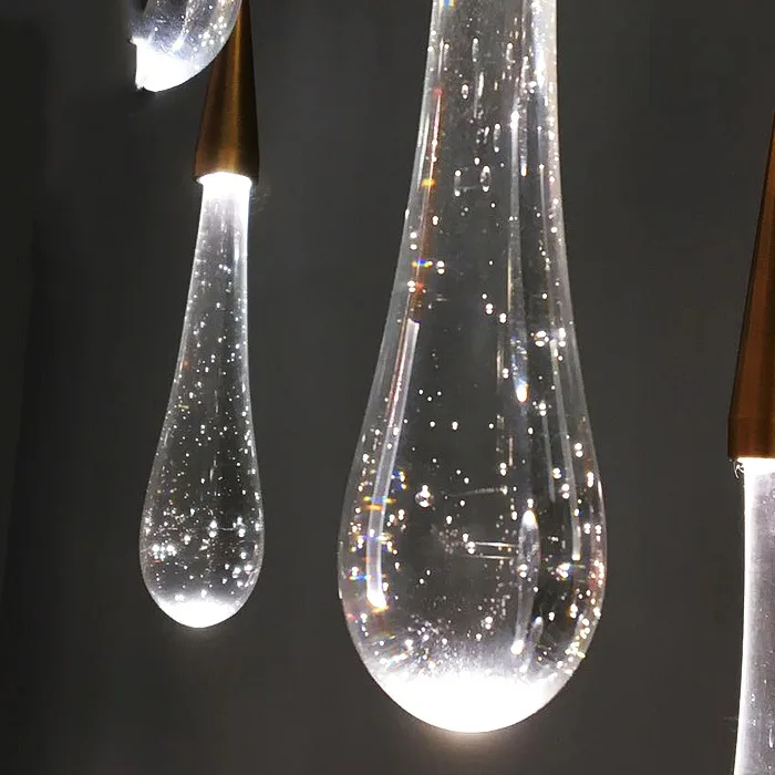 Multi Heads Gold Metal Modern LED Lighting Bubble Glass Pendant Lamp