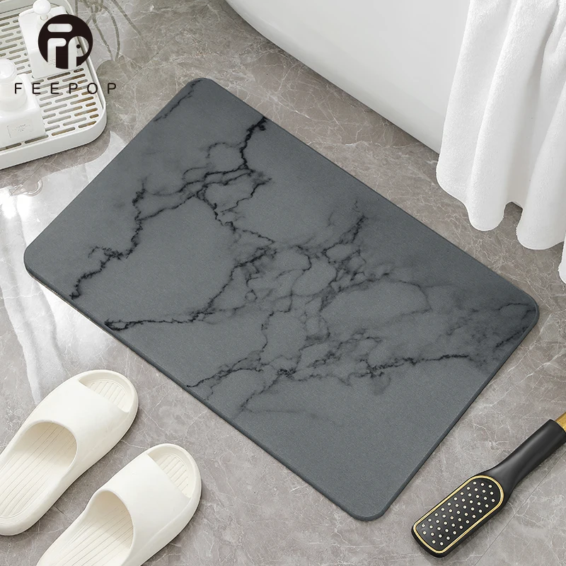 Wholesale Absorbent Non Slip Diatomaceous Earth Stone Bath Mat Marble For Bathroom Mat