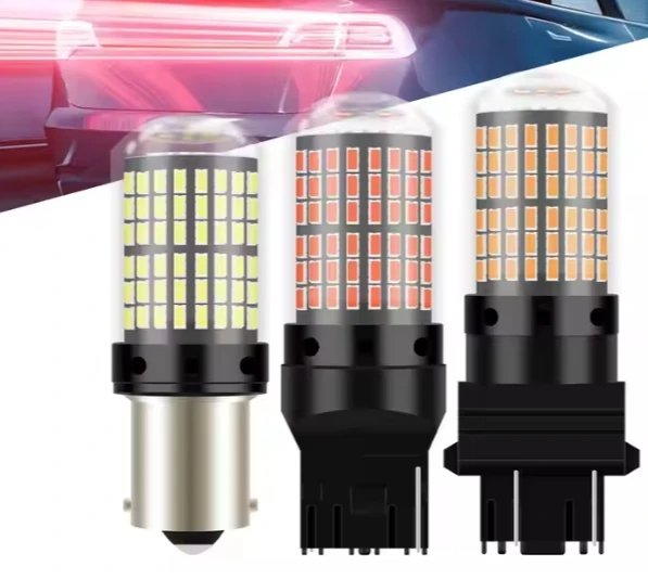 LED Light Support for Car Exterior Accessories T20 7440 W21W 3014 4014 144 SMD 7443 1156 1157 BAY15D for Turn Signal Lights Bulb