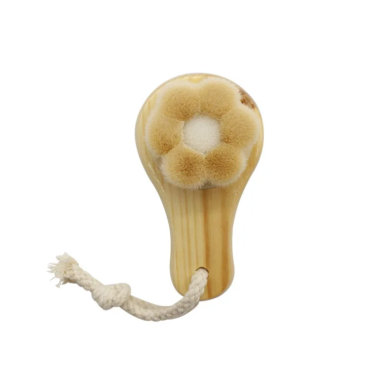 
Facial Cleansing Brush New Manual Flower Shaped Wooden Facial Cleansing Tool 
