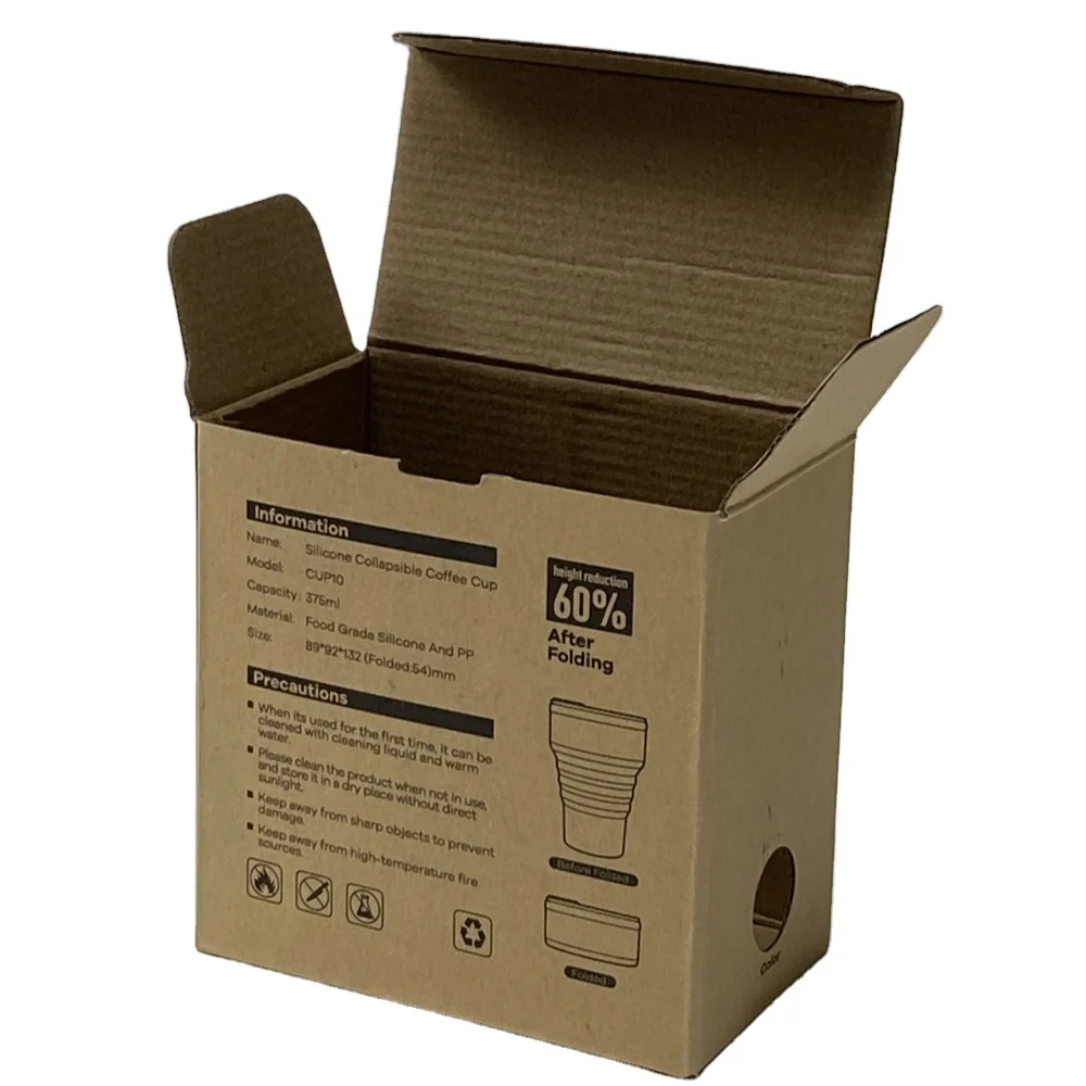 Custom Printed Reverse Tuck Ends Chipboard Box Recyclable Paper Folding Box Small Kraft Brown Paper Packaging Boxes
