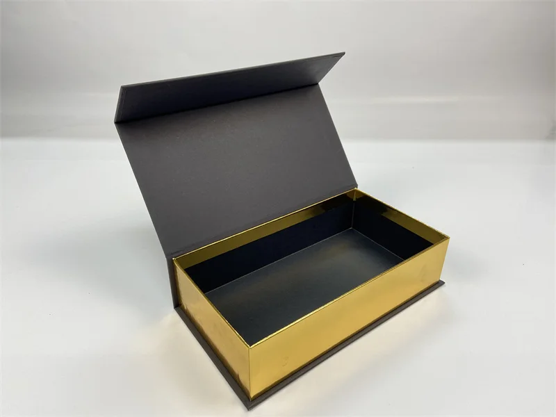 wholesale rigid gift boxes book shaped magnetic luxury gold packaging boxes magnet lid custom boxes for small business