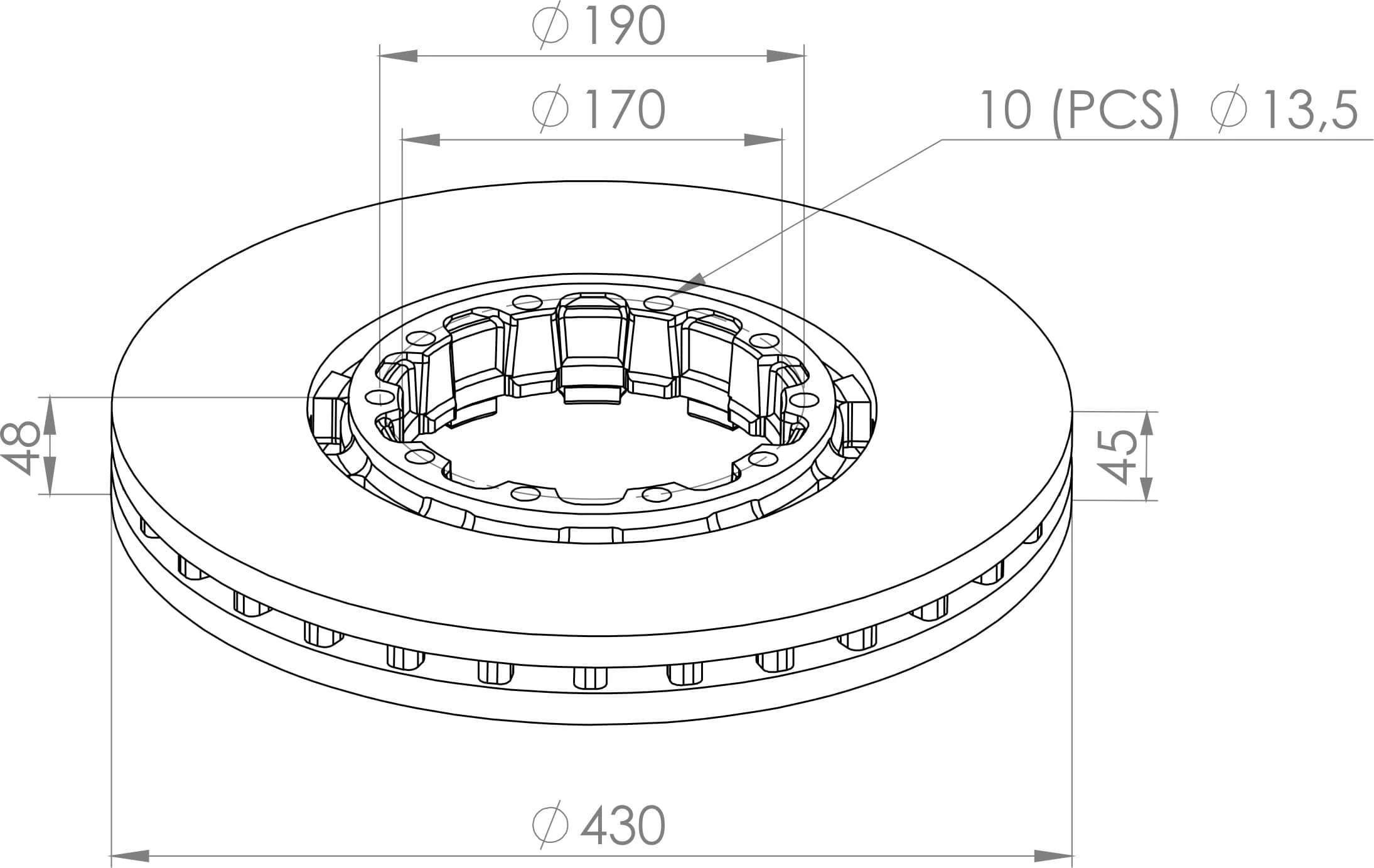 SAF Brake Disc  4079001300 4079001301 4079001302 4079001303 SAF105 ECE R90 approved
