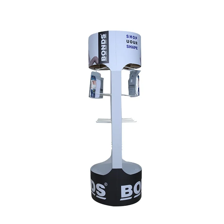 Paper Custom Supermarket promotion  Retail Cardboard  Pants Clothing Underwear Hook Display rack walmart Display Hook Rack