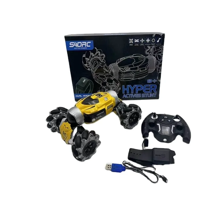 automatic demonstration remote control with usb charging cable 1:16 9 channel 4WD drive RC stunt car with light wheels music