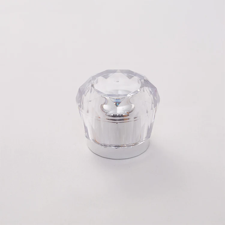 High quality custom cosmetic tube/bottle screw top transparent plastic acrylic decorative metal cap
