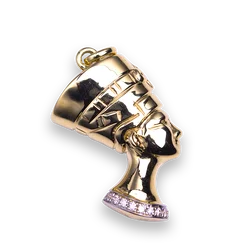 Fashion Necklace Jewelries Ancient Egypt Queen Cleopatra Queen Pendant 18k gold Diamonds Mirror finished charm pendant necklace