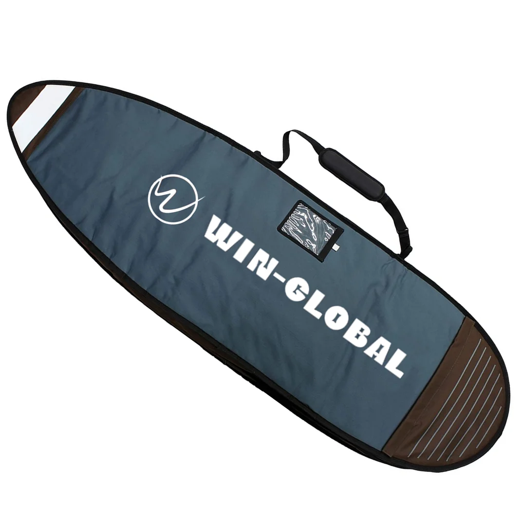 600D oxford Surfboard Travel Bag Surf board Cover with Wheels blue Color with fin leashes pocket 1-2 3-4 boards
