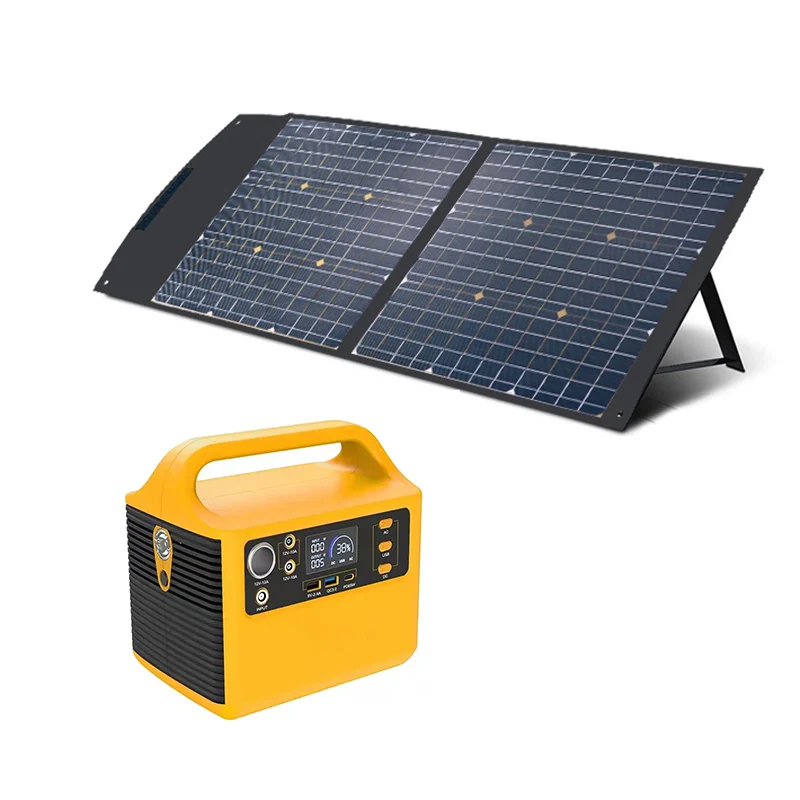 300W Black Metal Housing Household Portable Power Station Flashlight with 100W PET Flexible Solar Panel China Jiangxi MPPT