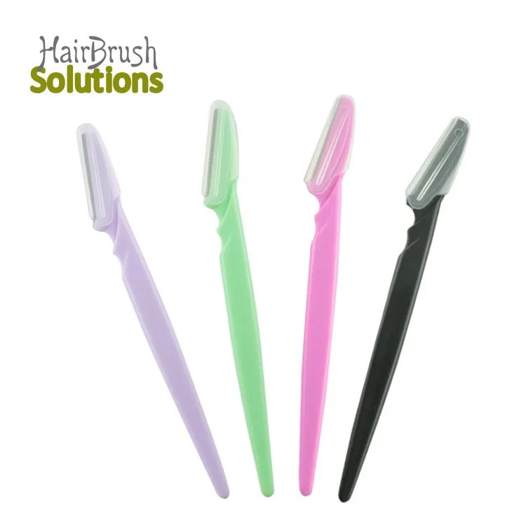 OEM Woman Facial Razor Device One Blade Trimmer Eyebrow Trimmer Makeup Luxury Black Eyebrow Razor 3 Pack For Face