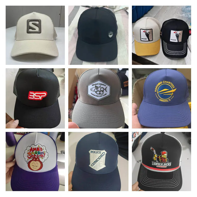 Richardson 112FP Mesh Hat Custom Embroidery Leather Patch Baseball Caps Trucker Hat 5 Panel mesh back trucker hat