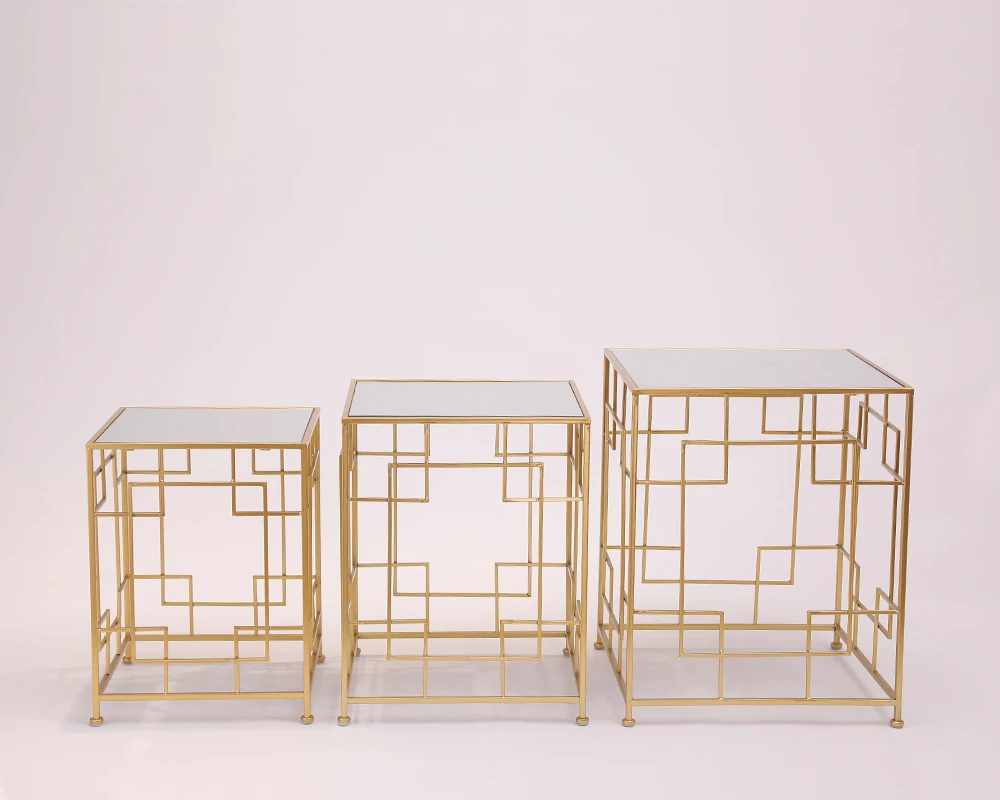 Set of metal table iron table control table