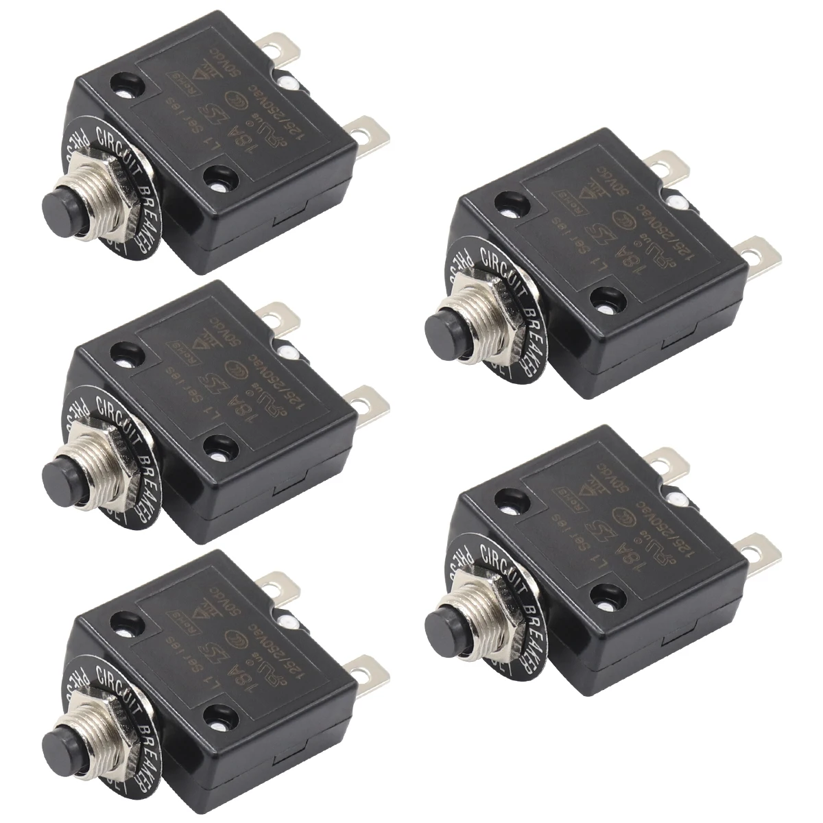 DC 18A Push Button Overload Protector 5 in a Pack Ready to Ship