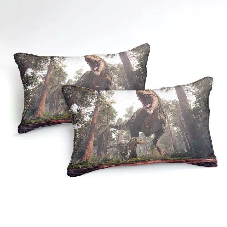 
Custom Digital Printed Anime Bed Sack Set 3D Original Dinosaur Cartoon Bedding Set Luxury Duvet Cover and Pillowcases 