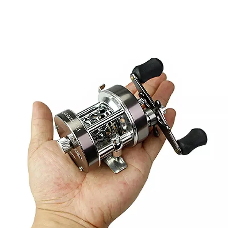 Saltwater Freshwater Mini Metal 5.0:1 Ratio High Speed 2+1 Bb Trolling Brass Cast Drum Wheel Spool Overhead Fishing Reel