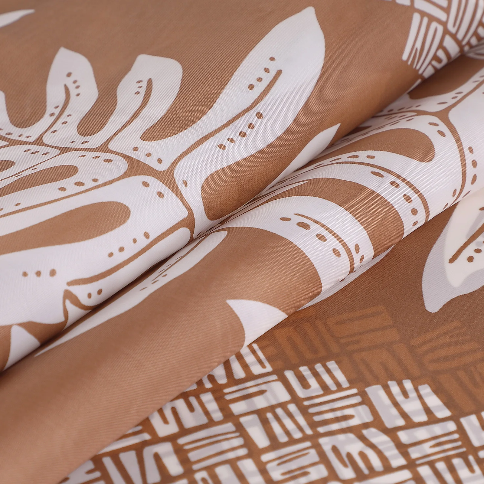 100% Polyester Fabric Shower Curtain with Plastic C Hooks Set of 13