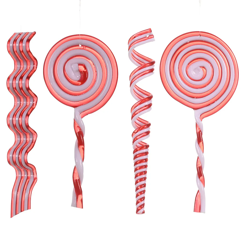 New hot sale lollipop cane colorful candy cane new Christmas decorations color injection acrylic Christmas tree ornaments