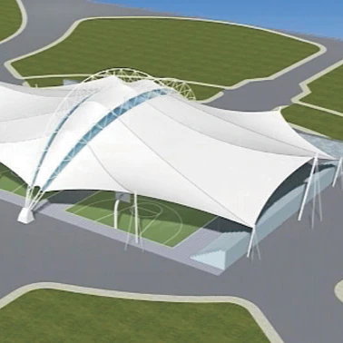 Tensile Membrane Structure Tennis Court Waterproof UV Resistant Fabric Canopy Roof