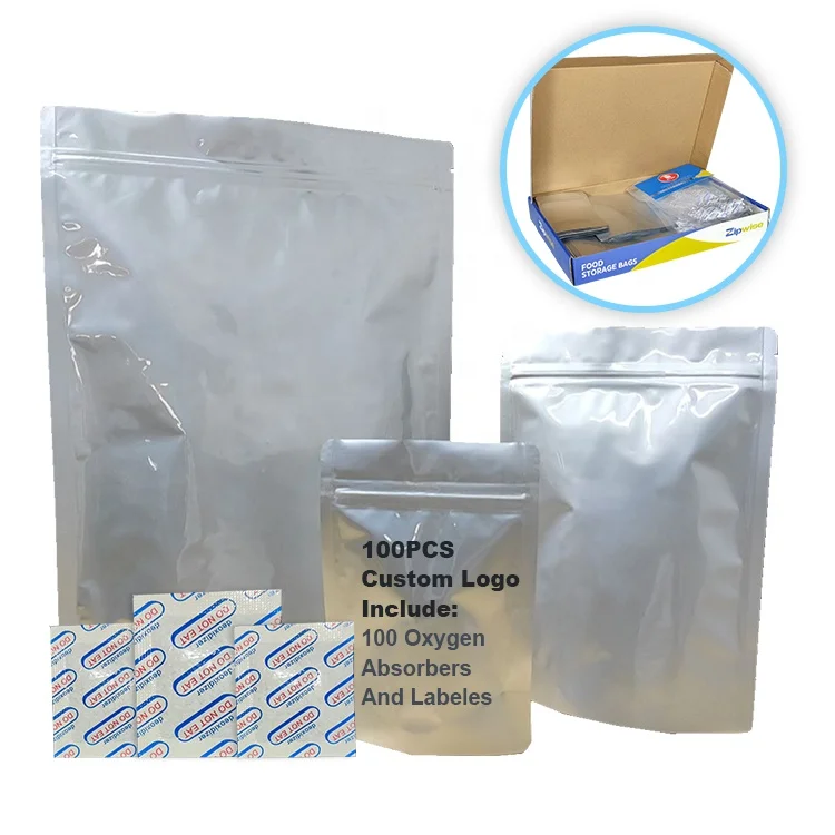 Free Sample Custom Printed Aluminum Foil Heat Seal Mylar Bags Sample Pack Sachet Mylar Bags with Oxygen Absorbers