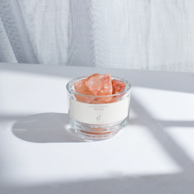 Special Design 350g Natural Crystal Stone Reed Diffuser with 10ml Fragrance Oil and Button Package