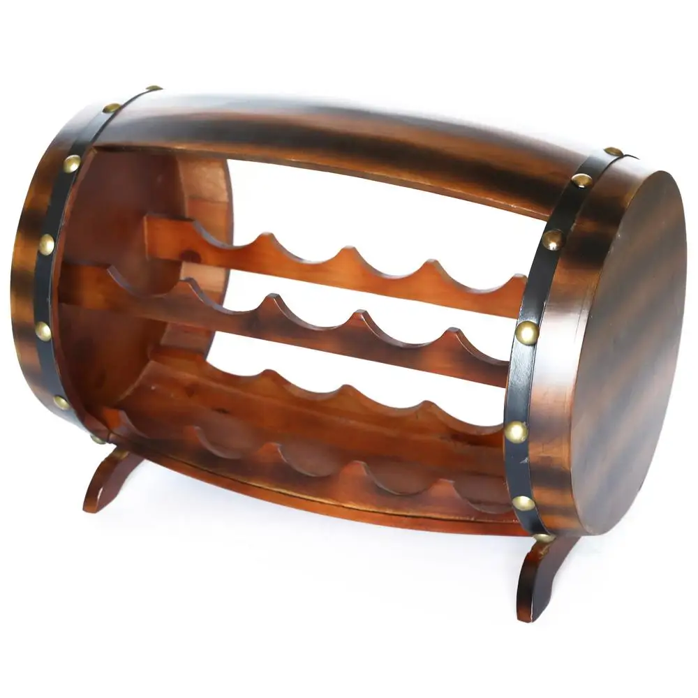  High Selling Luxury Barrel Wine Rack For Supermaket With Light Holer