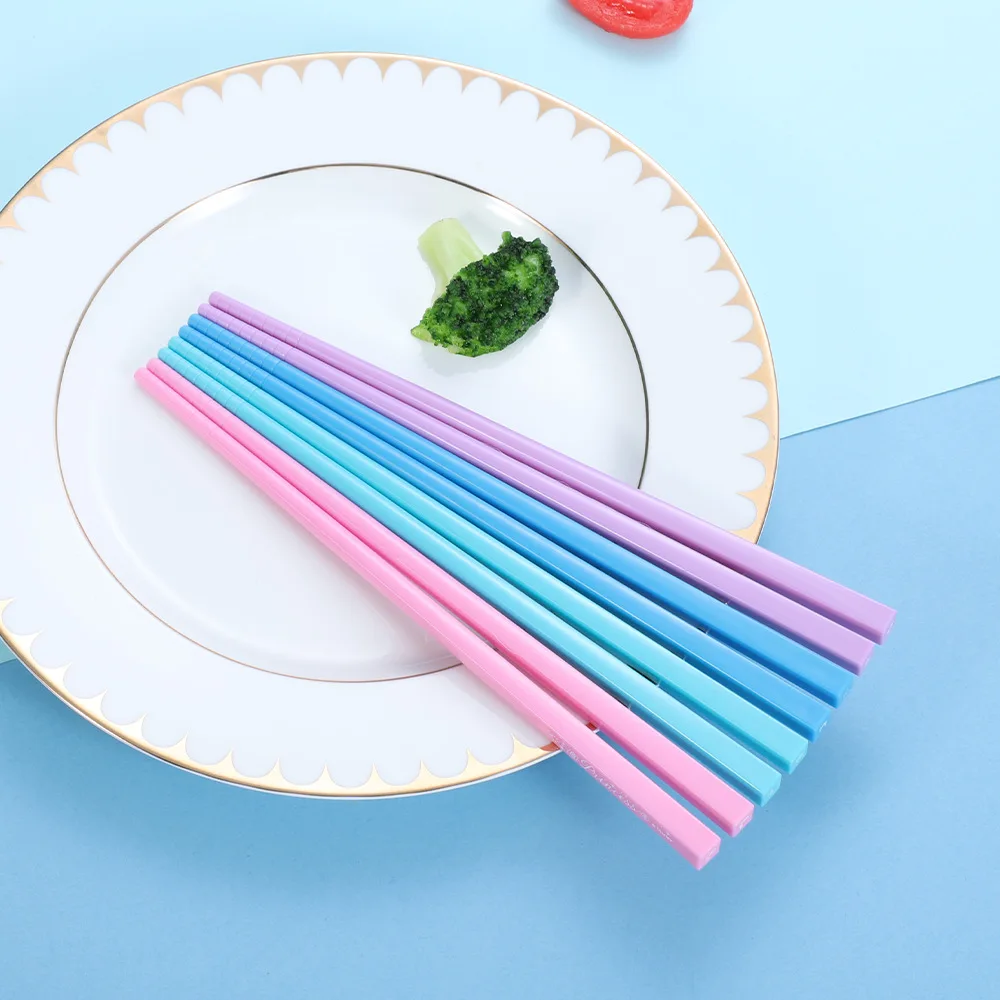 Dishwasher Safe Customized logo Bpa free food grade reusable chopsticks plastic chop stick