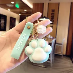 Dropping Cat Claw Cute Doll Keychain Silicone Couple Car Key Chain Cartoon Design Bag Pendant Keychain