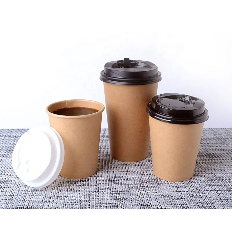 Disposable clean brown paper price china coffee cups 8OZ 9OZ 14OZ 16OZ 500ml paper tea cups