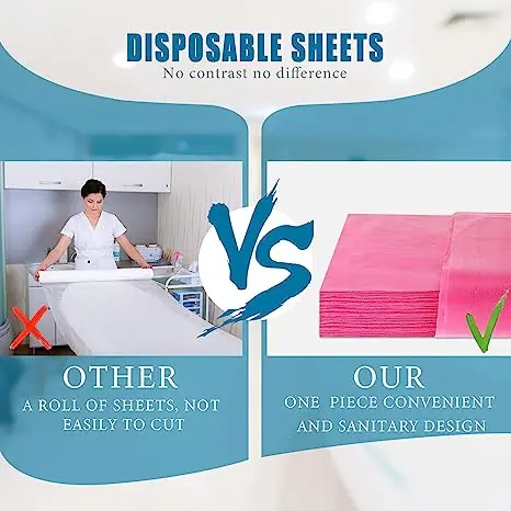 Massage Table Sheets SPA Bed Cover Breathable Polypropylenetable Sheets Non Woven Fabric Water and Oil Proofing Disposable 40 YF