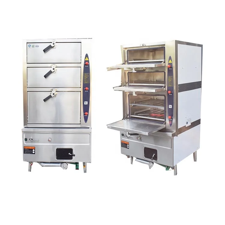 New Design Automatic Rice Steaming Machine, Lobster Cooking Machine Digital Controller Electric Or Gas Steamer Food