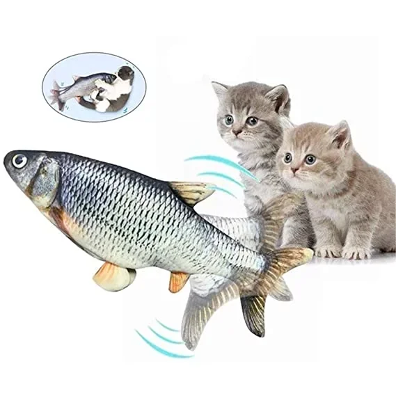 
2020 Amazon Hot Selling USB Electric Simulation Pet Fish Catnip Simulation Cat FishToy 