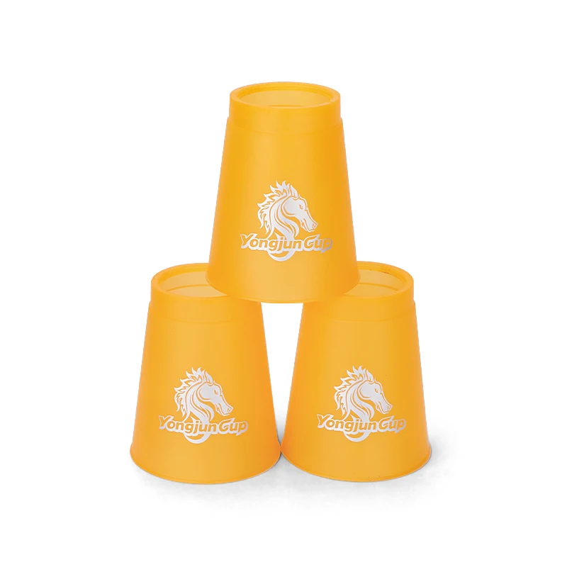 Yongjun High Quality Plastic Training Stack-cups Large Hole Stack Cups Speed Cups Game With Printing OEM Design