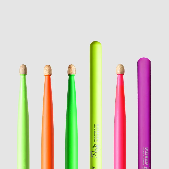 Custom Colorful Luminescence uv drumsticks 7A with wood tips Indoor entertainment product