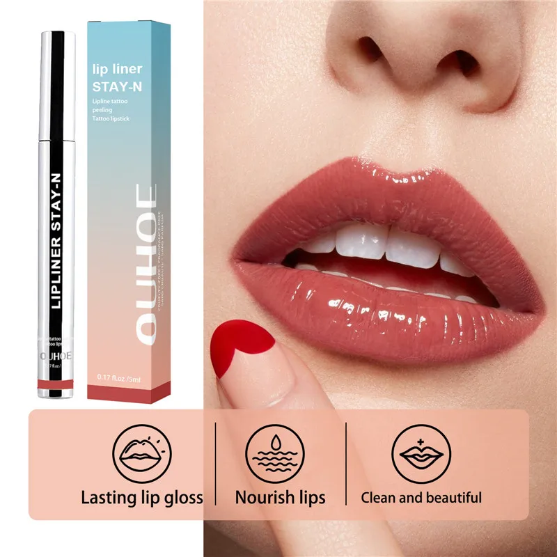 Peel Off Lip Liner Stain Plump Lip Lines Velvet Matte Lipstick Pen Waterproof Light Easy To Makeup Lip Pencils