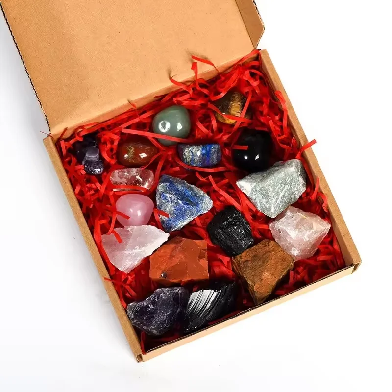 Healing Crystals and Stones Set Chakra Stones Raw Crystals and Stones Gift Box Beginner Crystal Set Starter Kit