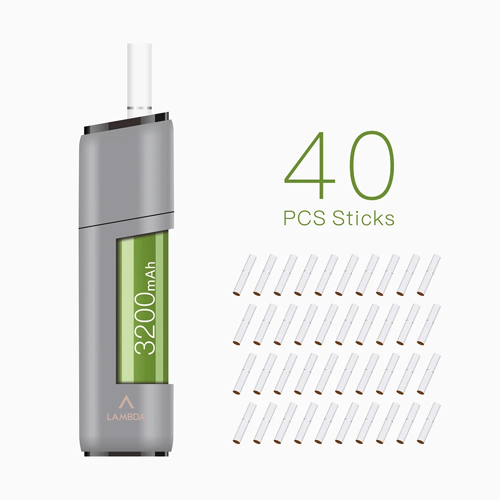 
Dubai GCC Best Seller Heat Not Burn kit LAMBDA CC Heating Device 3200mAH big battery smoking time and temperature adjustable 