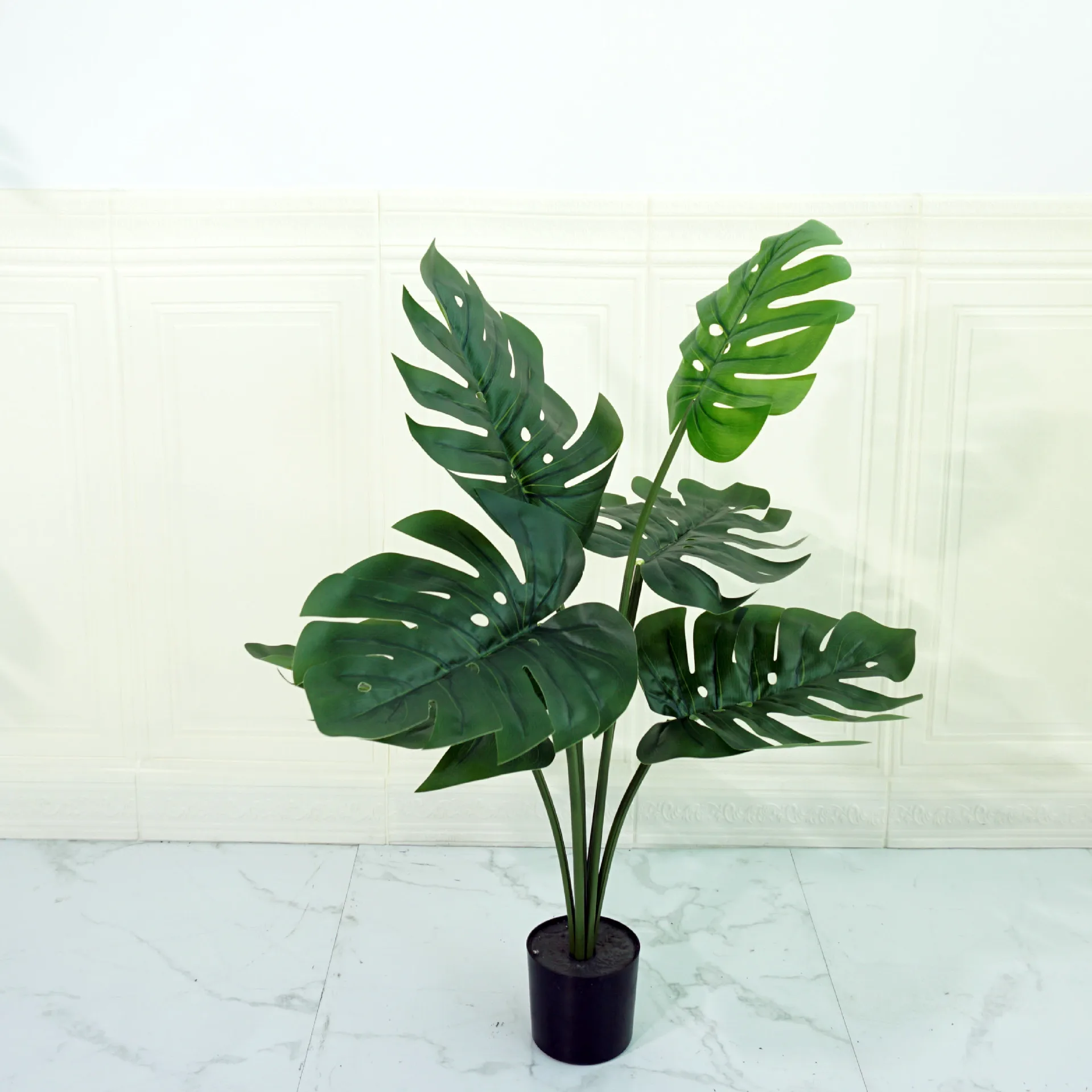 4.5ft Simulated Bonsai Greenery Landscape Decoration monstera variegata Artificial Trees and Plants